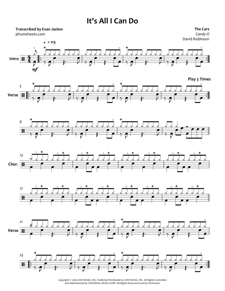 It's All I Can Do It's All I Can Do Drum Set scores gallery preview page 1