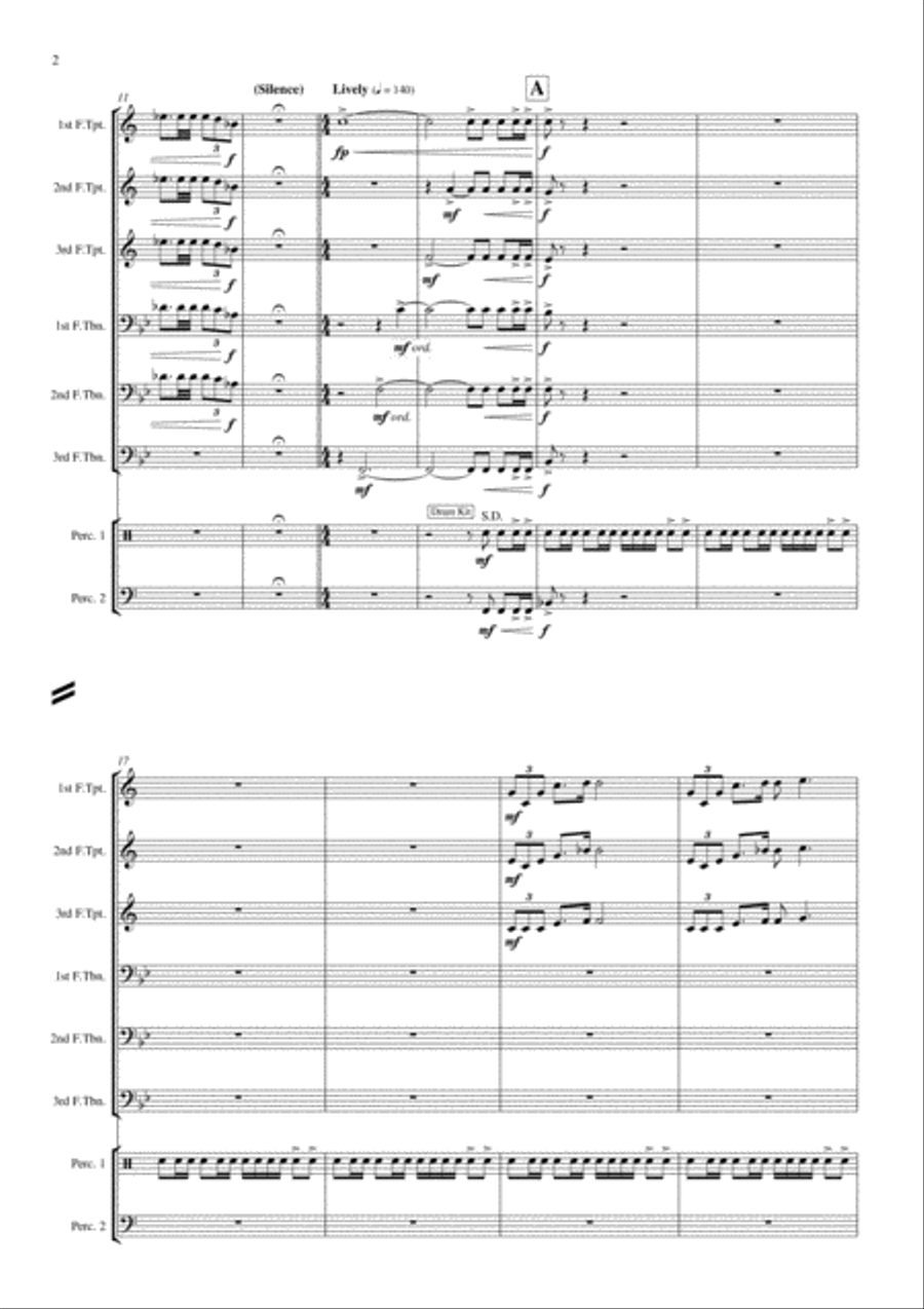 Fanfare: Starter for Ten (Rob Bushnell) - Brass and Percussion Baritone Horn TC scores gallery preview page 5