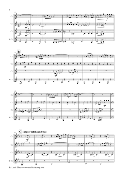 St. Louis Blues - W.C. Handy - Clarinet Quartet - C