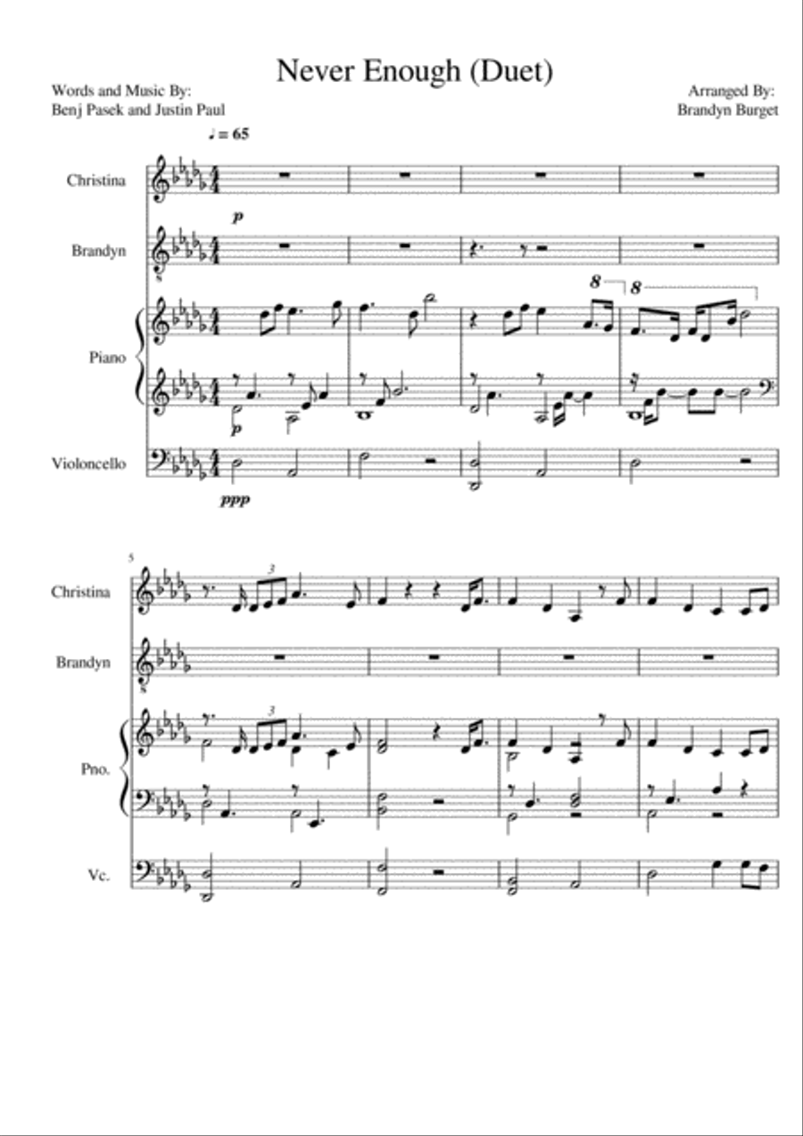 Never Enough Never Enough Piano Trio scores gallery preview page 1