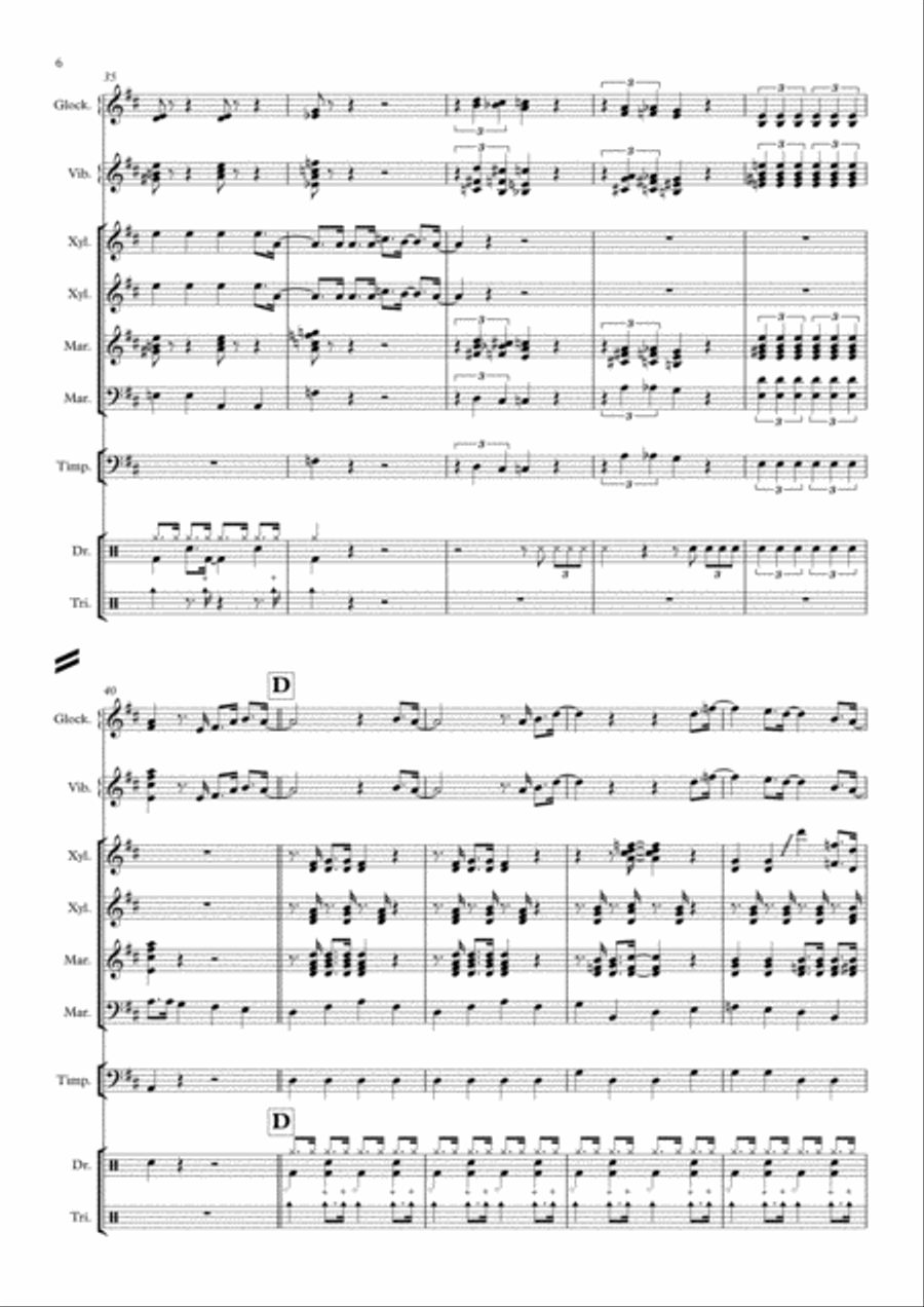 Crazy Little Thing Called Love Percussion Ensemble scores gallery preview page 6