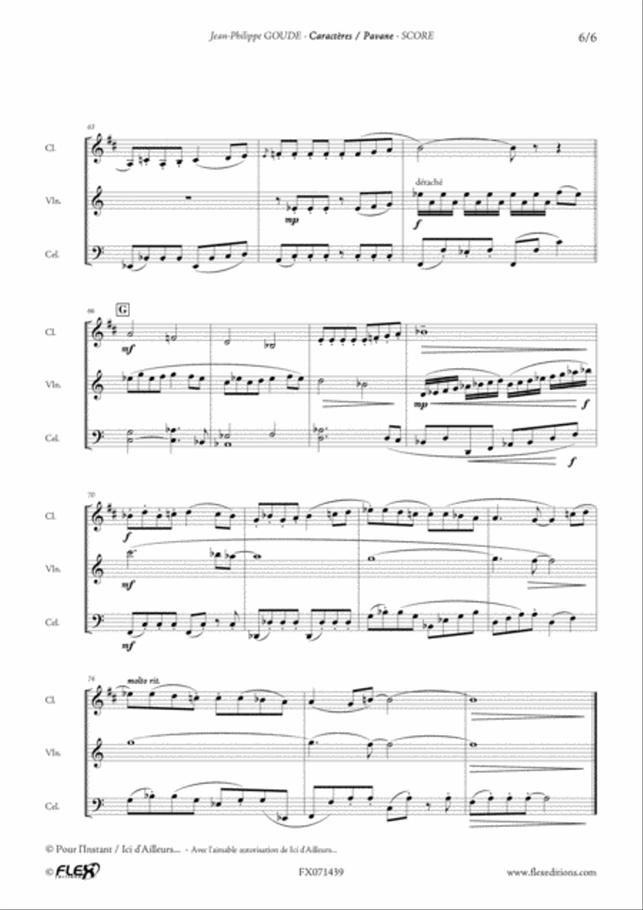 Caracteres Pavane B-Flat Clarinet scores gallery preview page 6