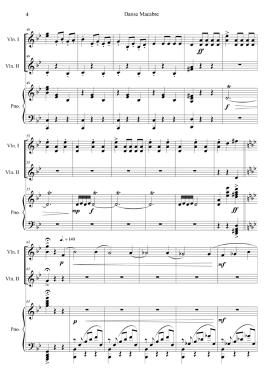 Danse Macabre Piano Trio scores gallery preview page 4
