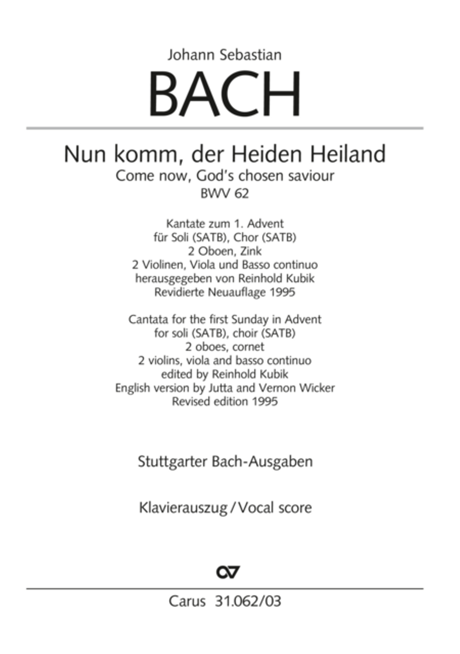Now come, the nation's Saviour (Nun komm, der Heiden Heiland) 4-Part scores gallery preview page 2