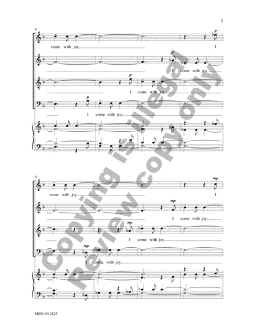 I Come with Joy I Come with Joy 4-Part scores gallery preview page 3