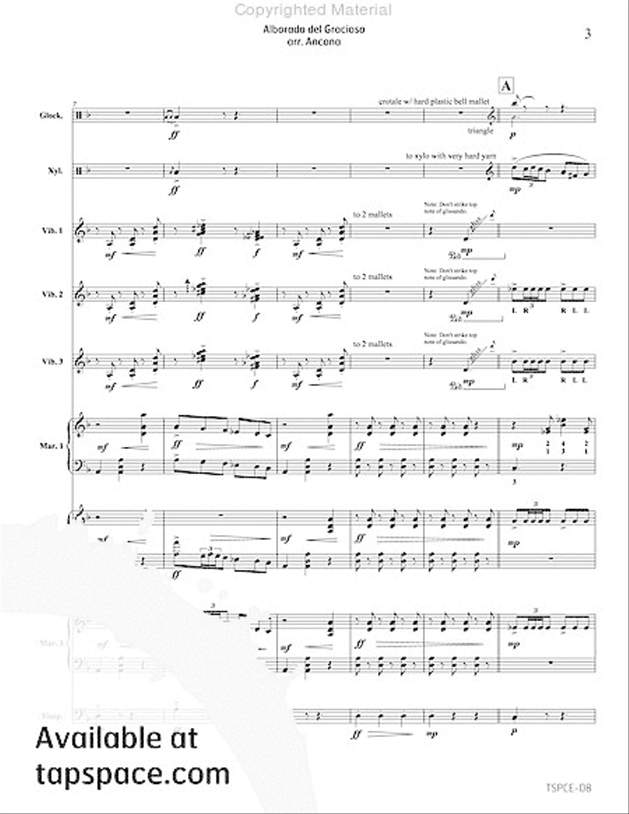 Alborada del Gracioso Percussion Ensemble scores gallery preview page 6