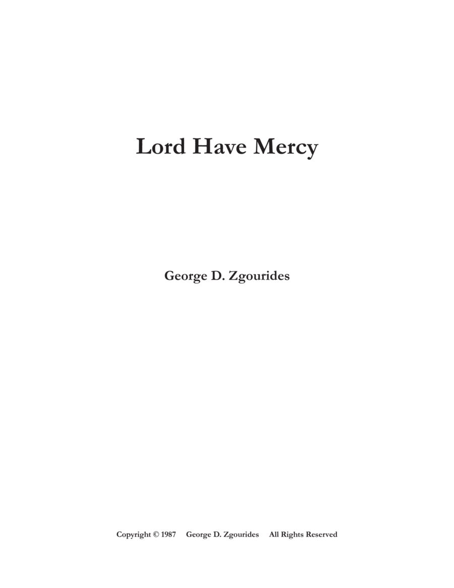 LORD HAVE MERCY (1987) 4-Part scores gallery preview page 1