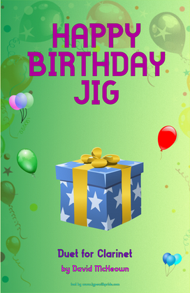 Book cover for Happy Birthday Jig, for Clarinet Duet