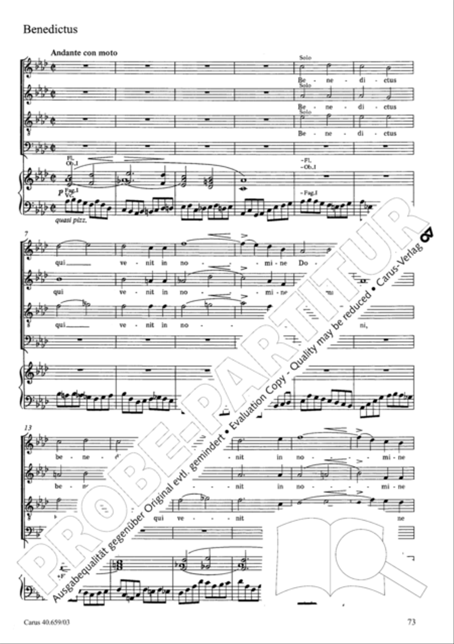 Mass in A flat major (Messe in As) 4-Part scores gallery preview page 74
