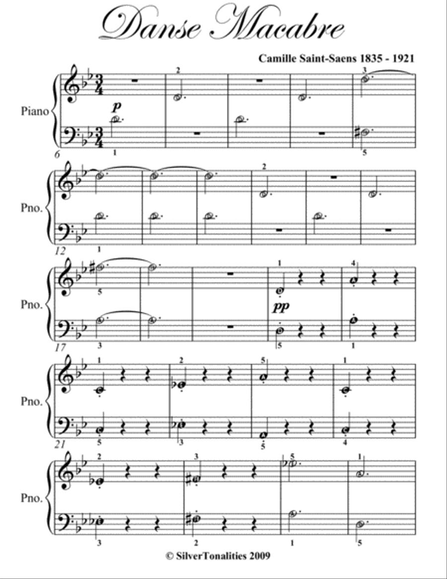 Danse Macabre Easy Piano Sheet Music Danse Macabre Easy Piano Sheet Music Easy Piano scores gallery preview page 2