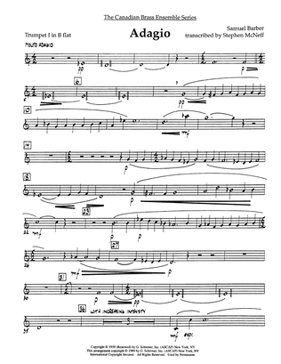 Adagio (Adagio For Strings) - Bb Trumpet 1 (Brass Quintet)