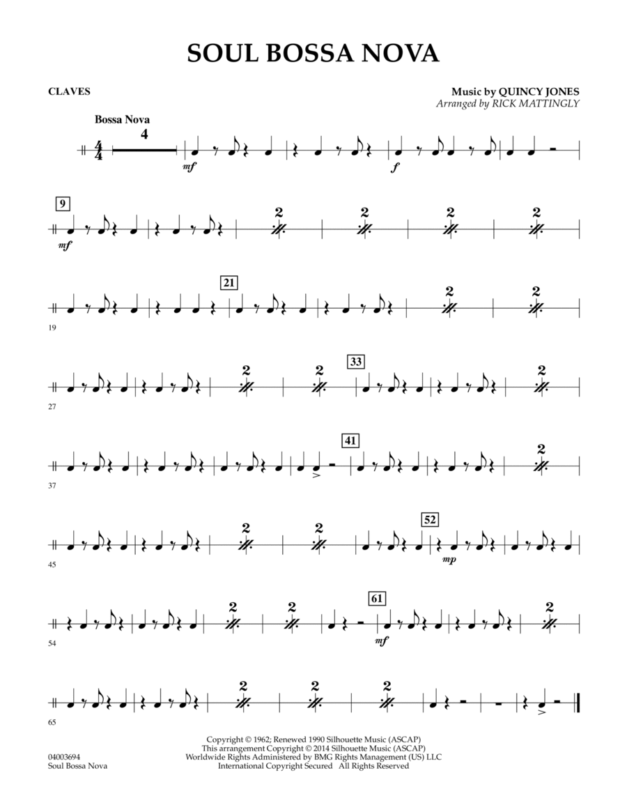 Soul Bossa Nova - Claves Concert Band scores gallery preview page 1