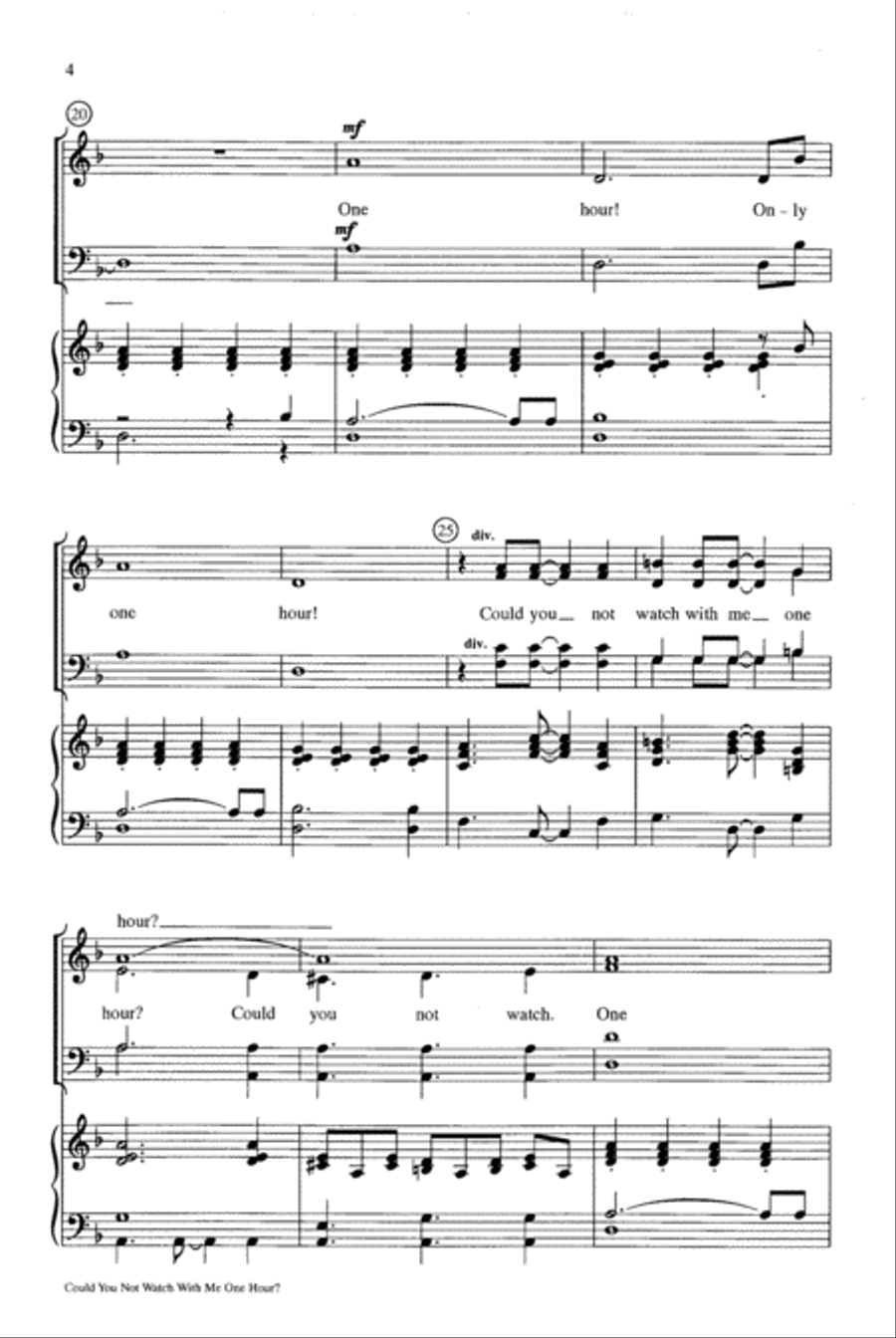 Could You Not Watch with Me One Hour 4-Part scores gallery preview page 4