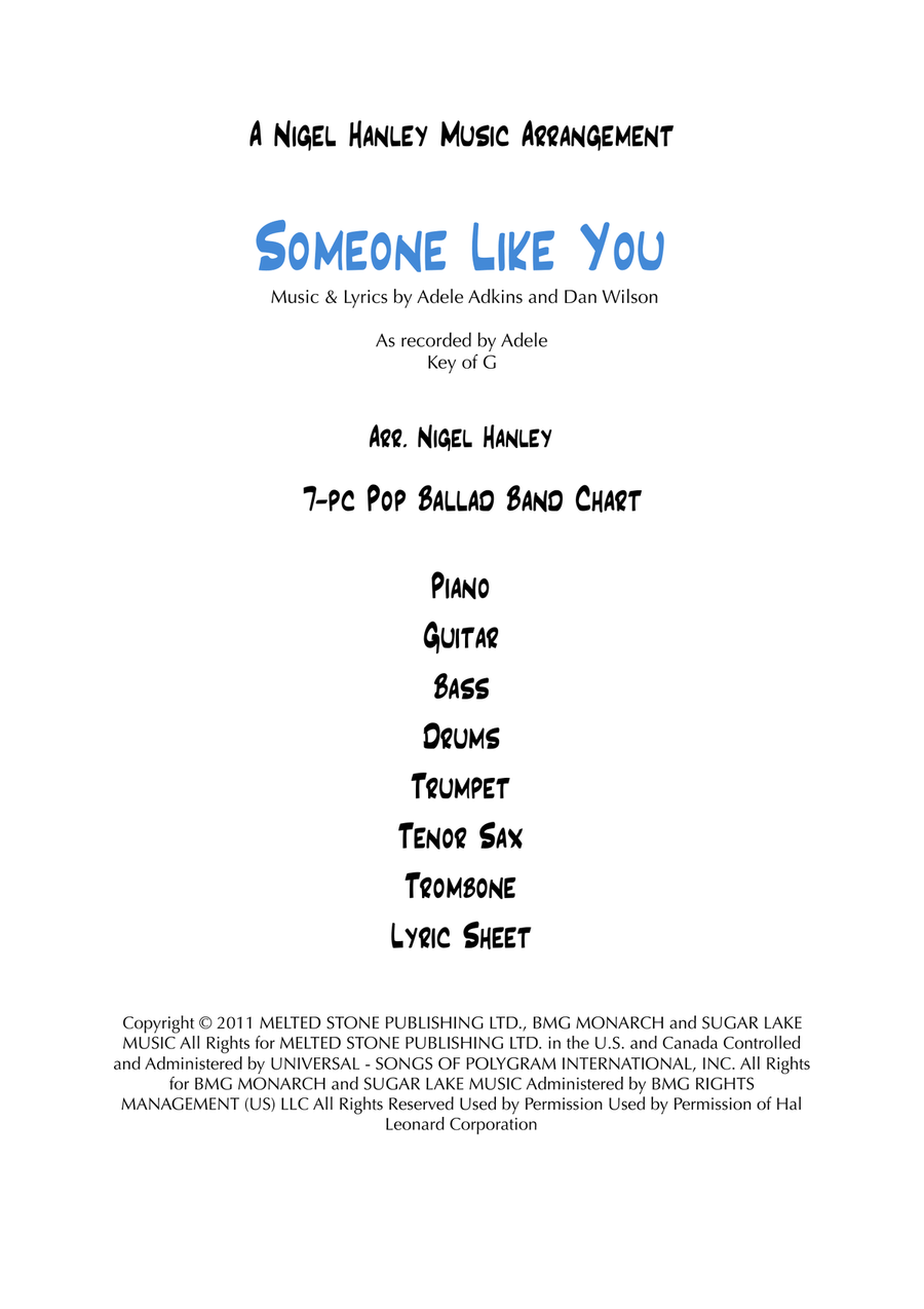 Someone Like You Jazz Ensemble scores gallery preview page 1