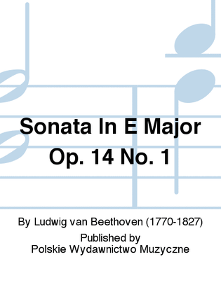 Book cover for Sonata In E Major Op. 14 No. 1