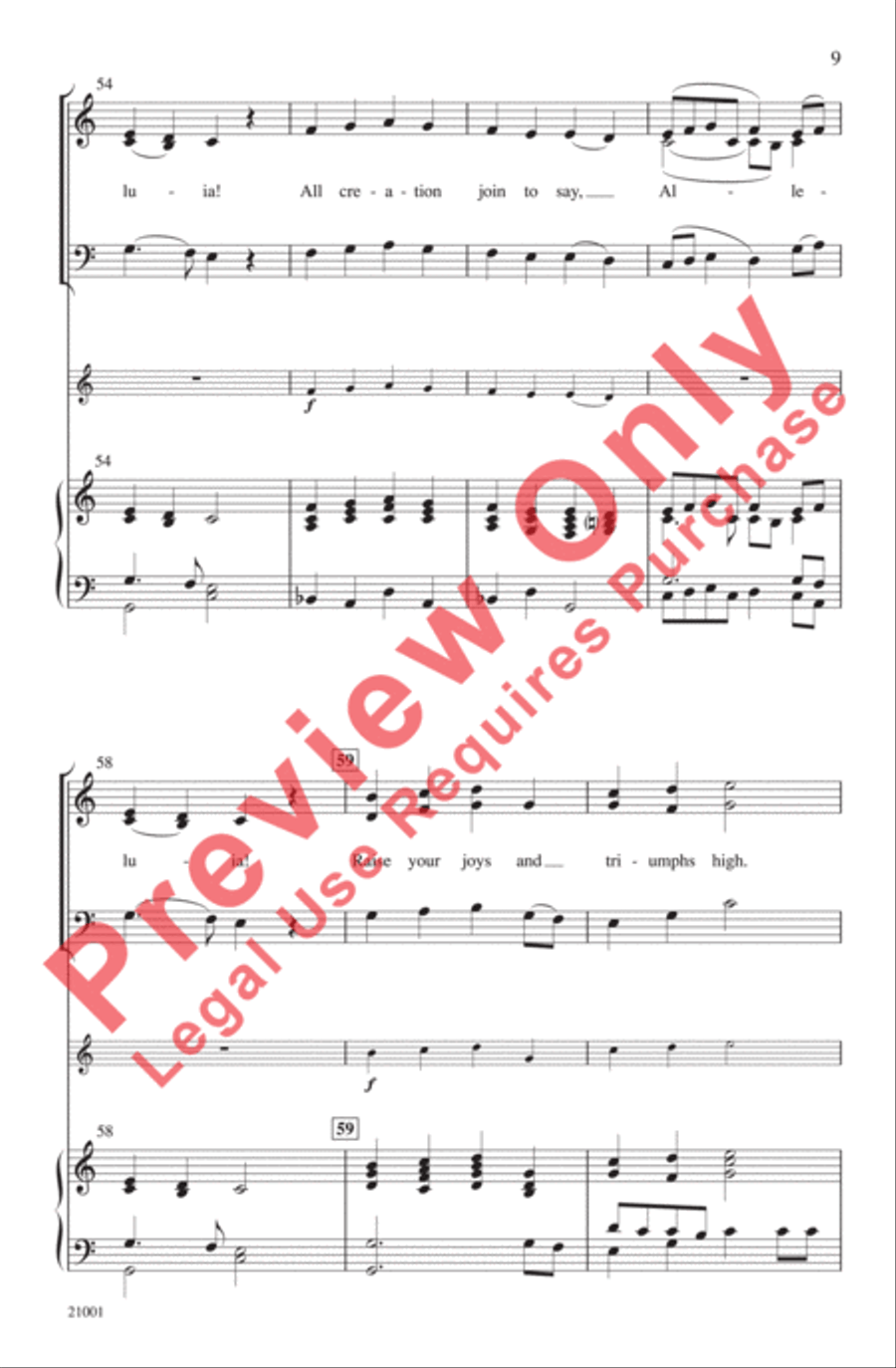 Risen Today! (An Easter Medley) 3-Part scores gallery preview page 9