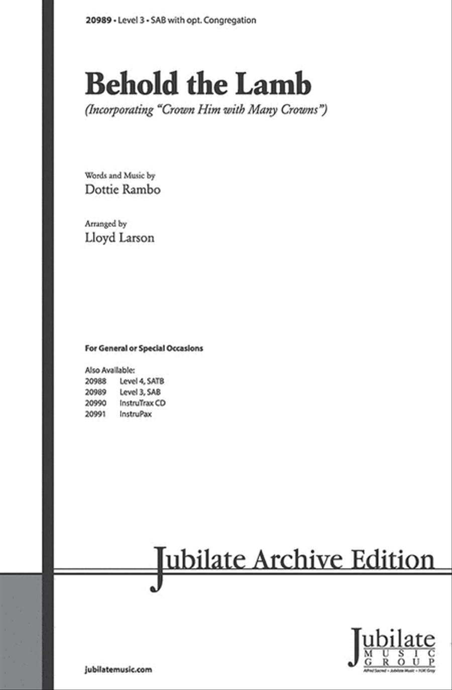 Behold the Lamb 3-Part scores gallery preview page 1