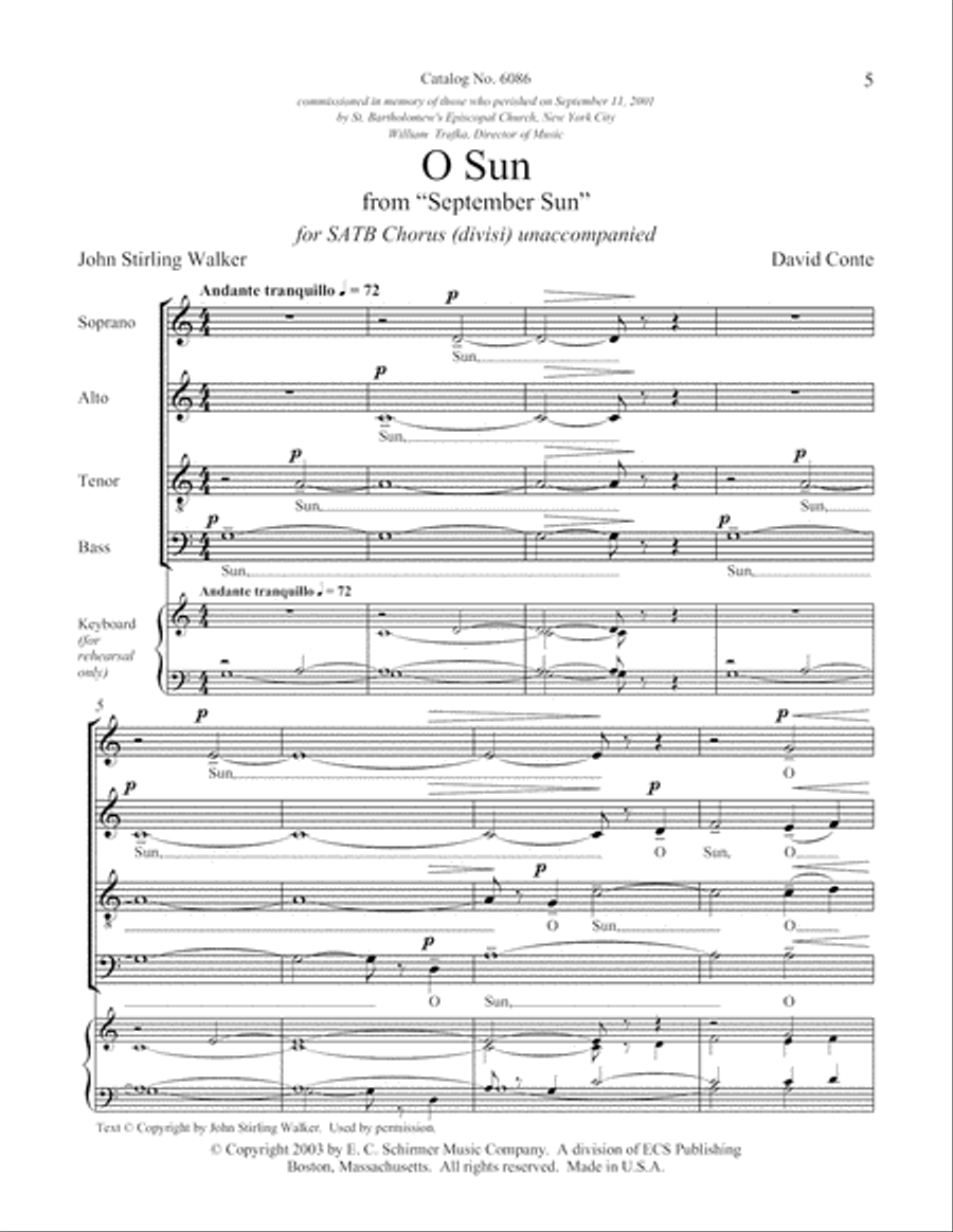 O Sun (from September Sun) Divisi scores gallery preview page 4