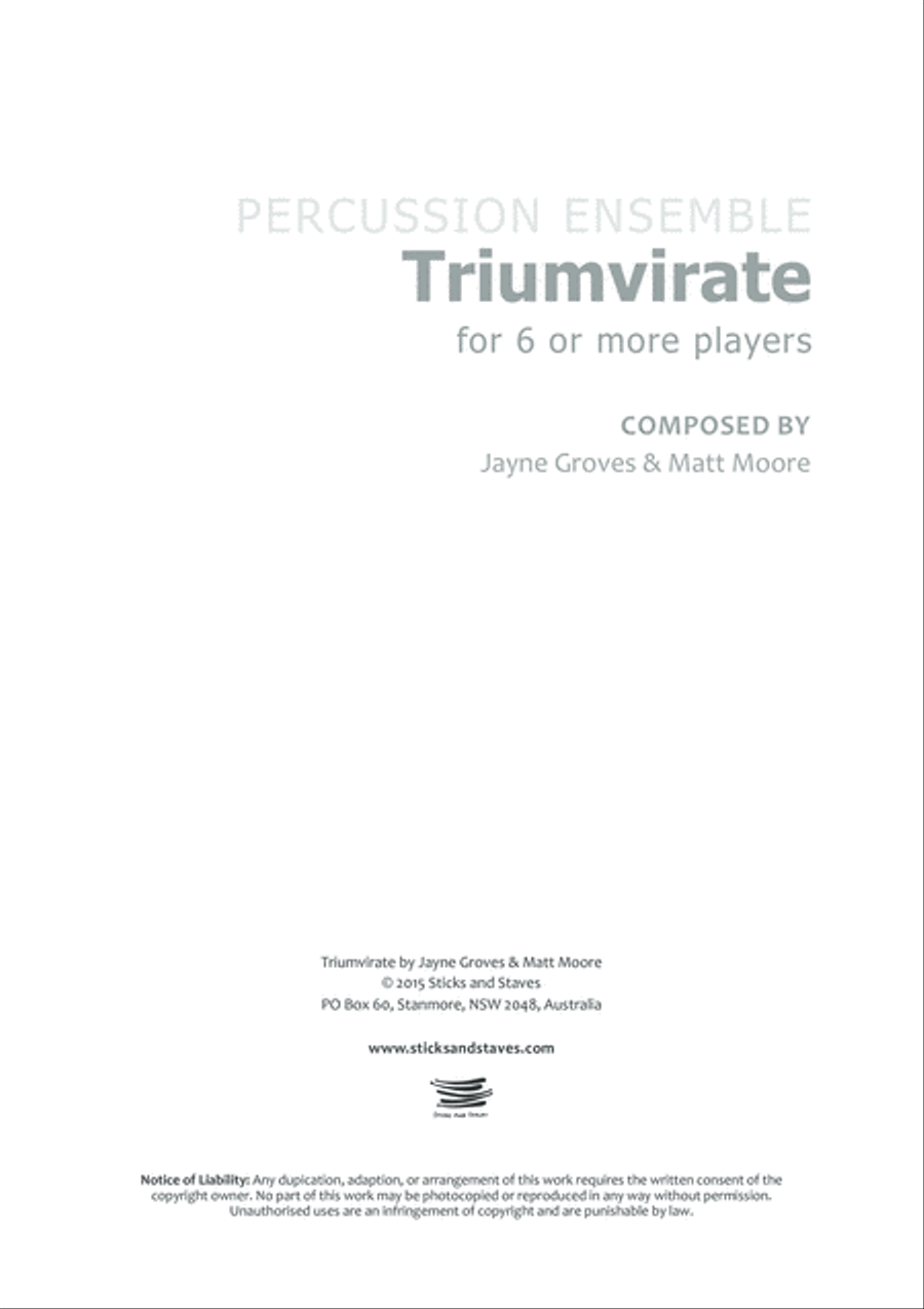 Triumvirate Percussion Ensemble scores gallery preview page 1
