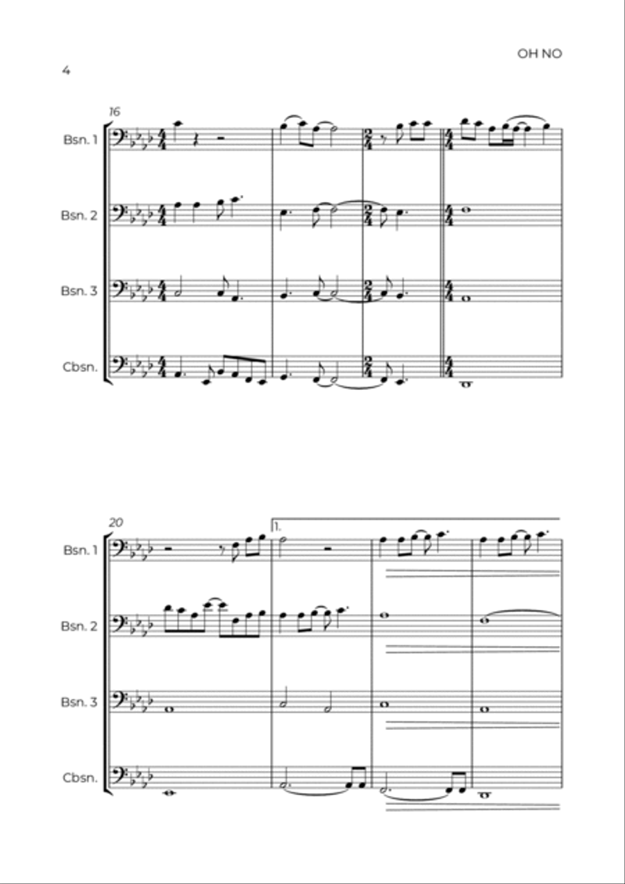 Oh No Bassoon Quartet scores gallery preview page 4