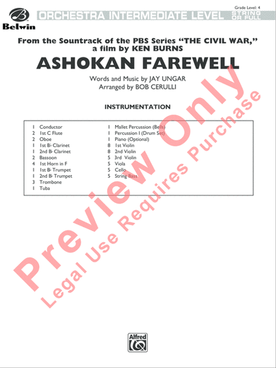 Ashokan Farewell Ashokan Farewell Full Orchestra scores gallery preview page 2