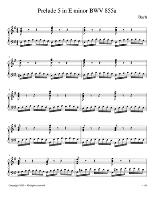 Book cover for Prelude in B minor (Bach/Siloti)
