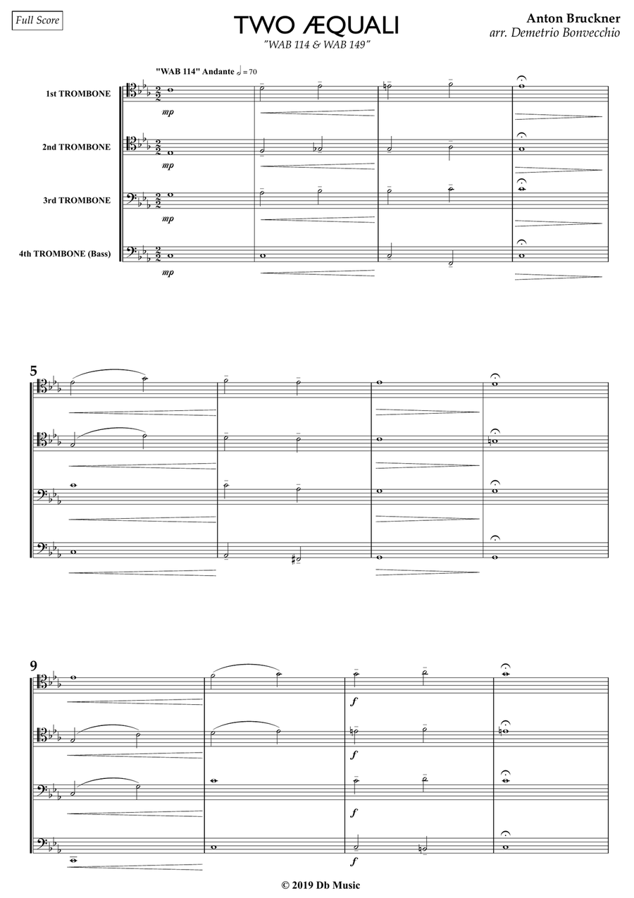 Two Aequale (Trombone Quartet) Brass Quartet scores gallery preview page 2