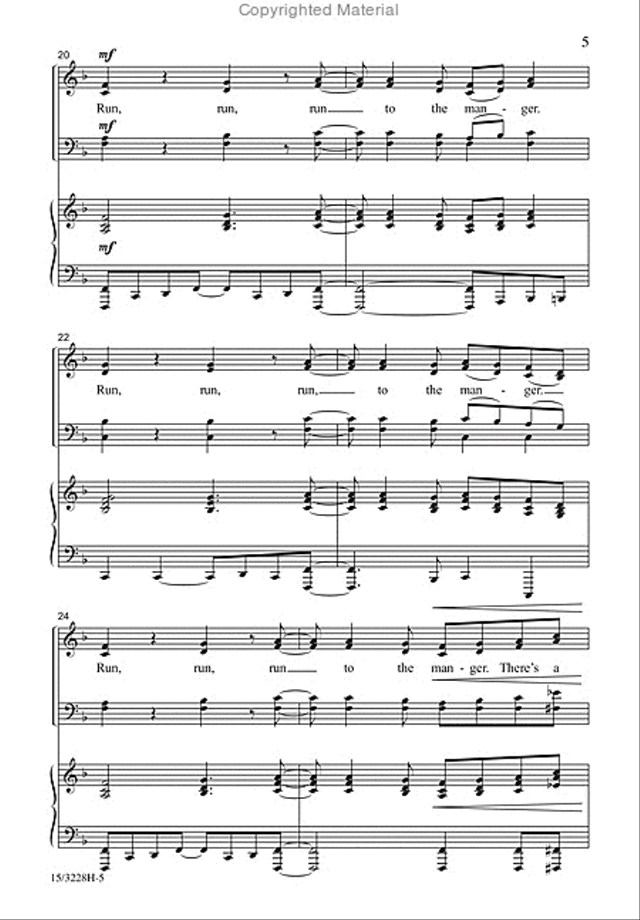 Baby Born in Bethlehem 4-Part scores gallery preview page 5