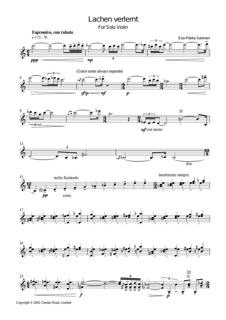 Lachen Verlernt Lachen Verlernt Violin Solo scores gallery preview page 1