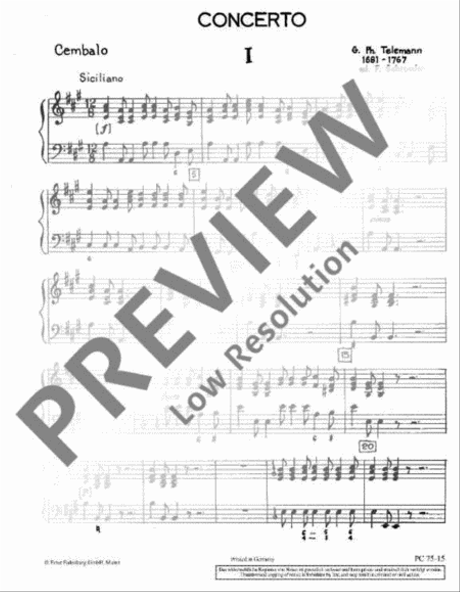 Concerto A major Harpsichord scores gallery preview page 2