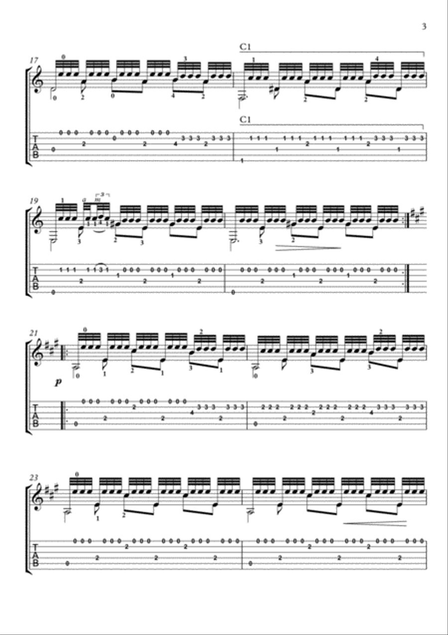 Recuerdos de la Alhambra Acoustic Guitar scores gallery preview page 3
