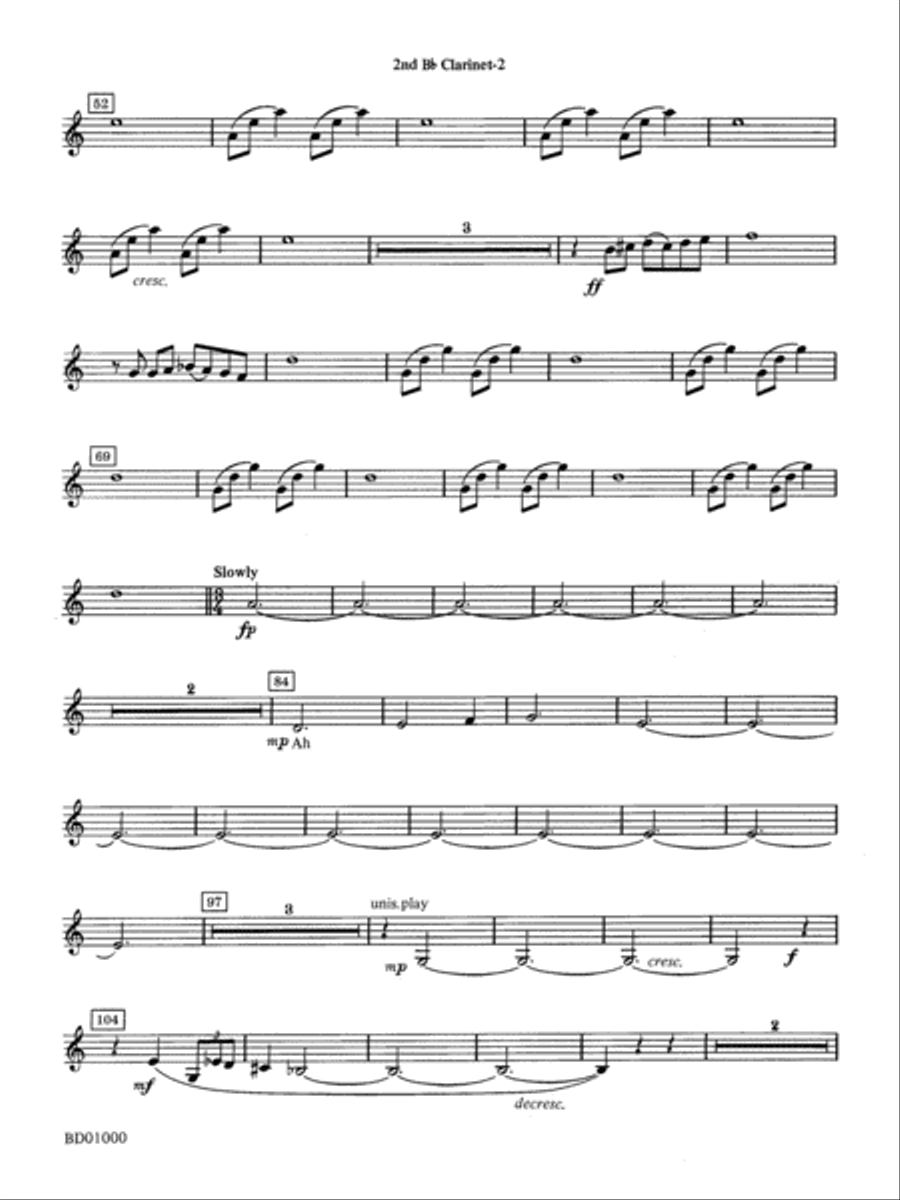 Chant Rituals: 2nd B-flat Clarinet Concert Band scores gallery preview page 2