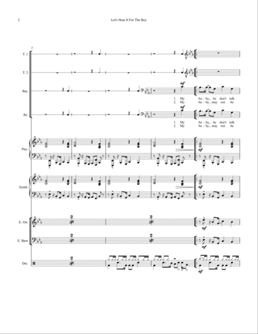 Let's Hear It For The Boy Small Ensemble scores gallery preview page 2