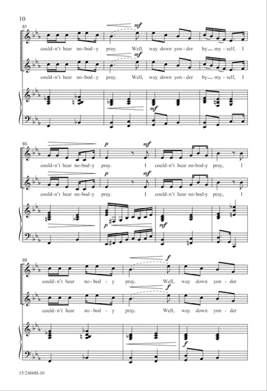 I Couldn't Hear Nobody Pray SSA scores gallery preview page 10