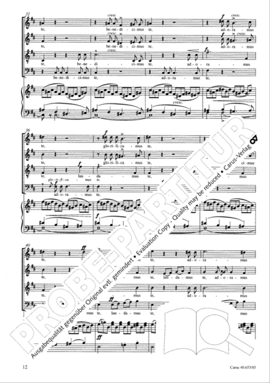 Mass in D Major (Missa in D) 4-Part scores gallery preview page 13