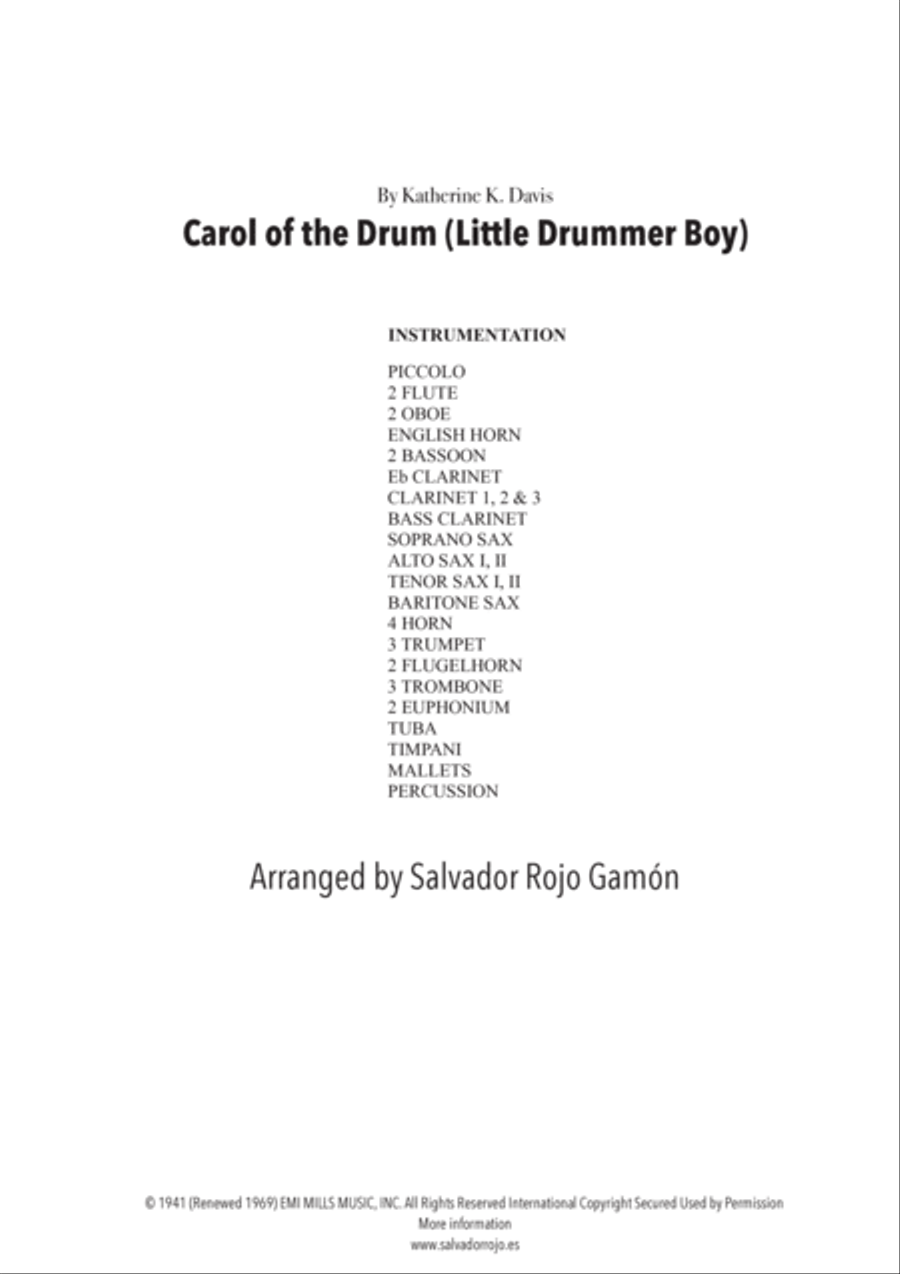Carol Of The Drum Concert Band scores gallery preview page 2