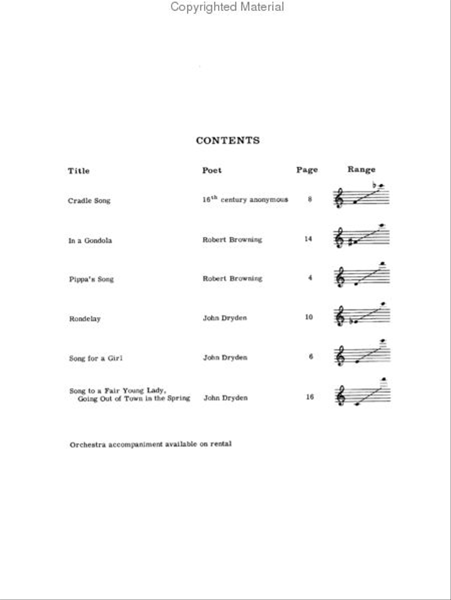 Six Songs for High Voice Six Songs for High Voice High Voice scores gallery preview page 2