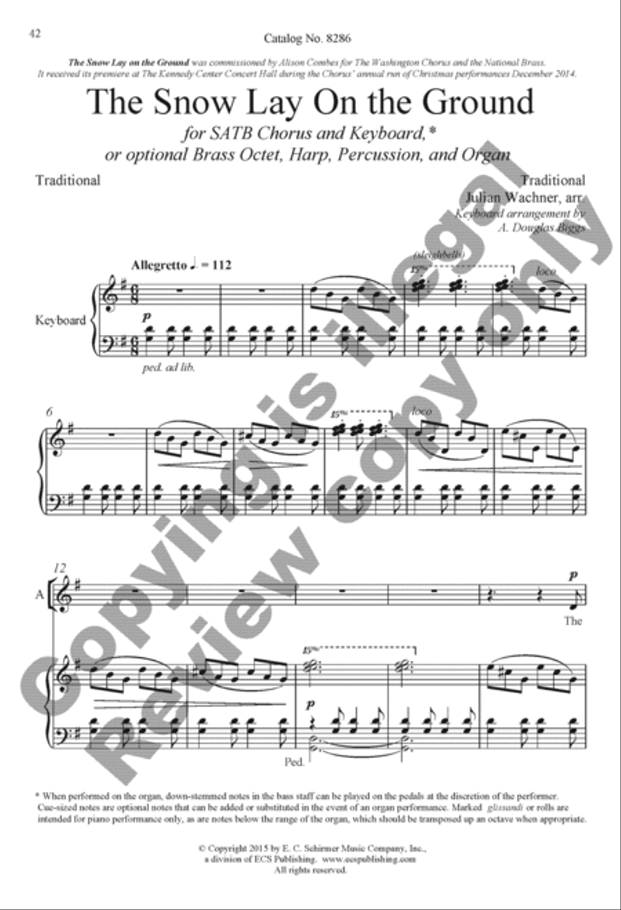 The Snow Lay On the Ground: Nine Festive Carol Settings 4-Part scores gallery preview page 17