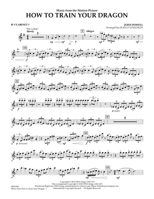 Book cover for Music from How To Train Your Dragon - Bb Clarinet 1