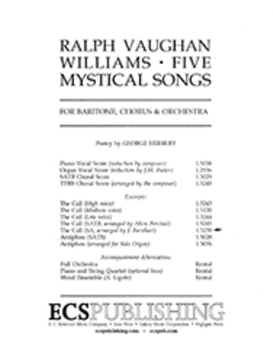 Book cover for Five Mystical Songs: The Call