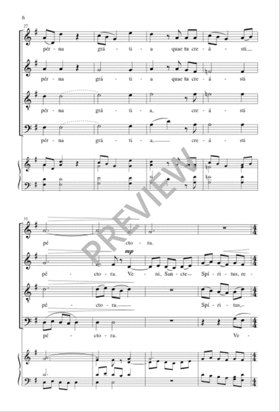 Veni, Creator Spiritus 4-Part scores gallery preview page 6