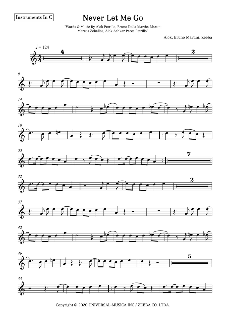 Never Let Me Go Never Let Me Go Flute Solo scores gallery preview page 2