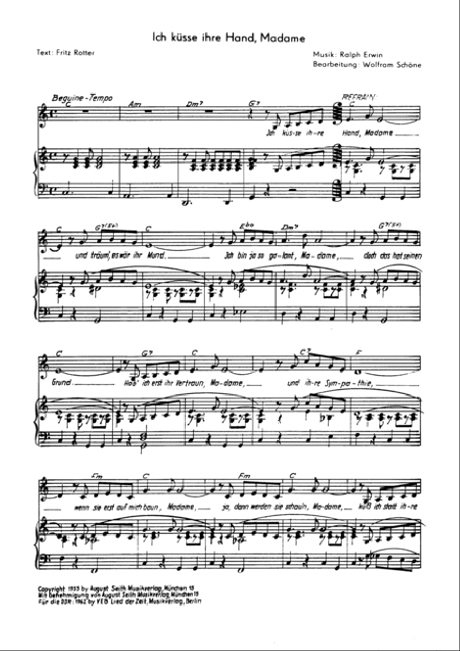 Ich kusse ihre Hand, Madame Voice scores gallery preview page 3