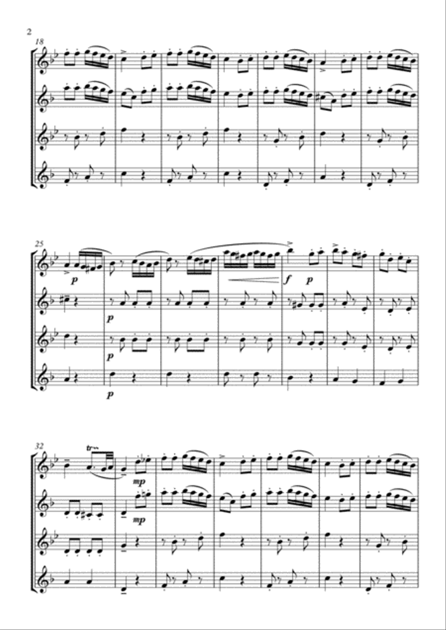 Rondo Alla Turca - Saxophone Quartet Saxophone Quartet scores gallery preview page 2
