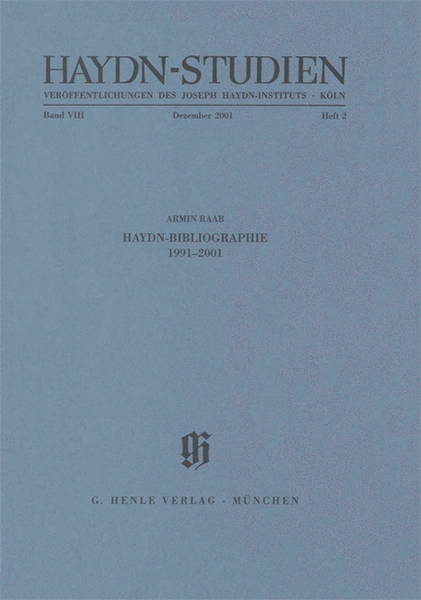 Haydn-Bibliographie 1991-2001