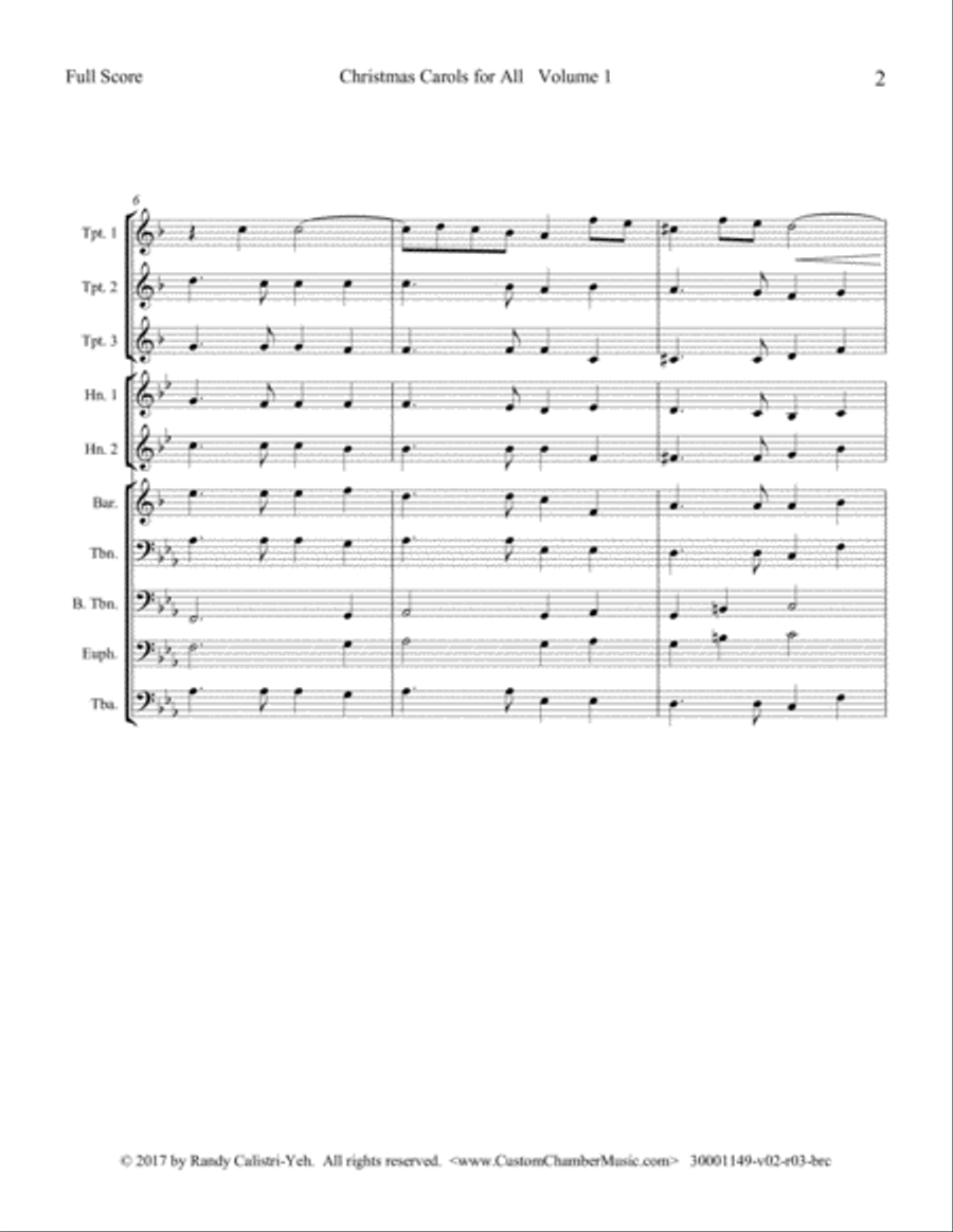 Christmas Carols for All, Volume 1 (for Brass Choir) Brass Ensemble scores gallery preview page 6