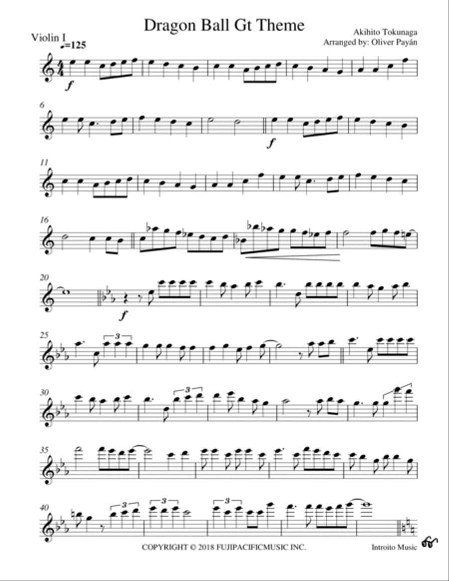 Dragon Ball Gt String Quartet scores gallery preview page 6