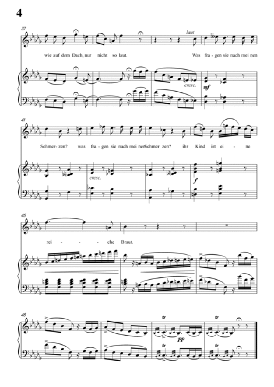Schubert-Die Wetterfahne in bB minor,Op.89,No.2,for Vocal and Piano Voice scores gallery preview page 5
