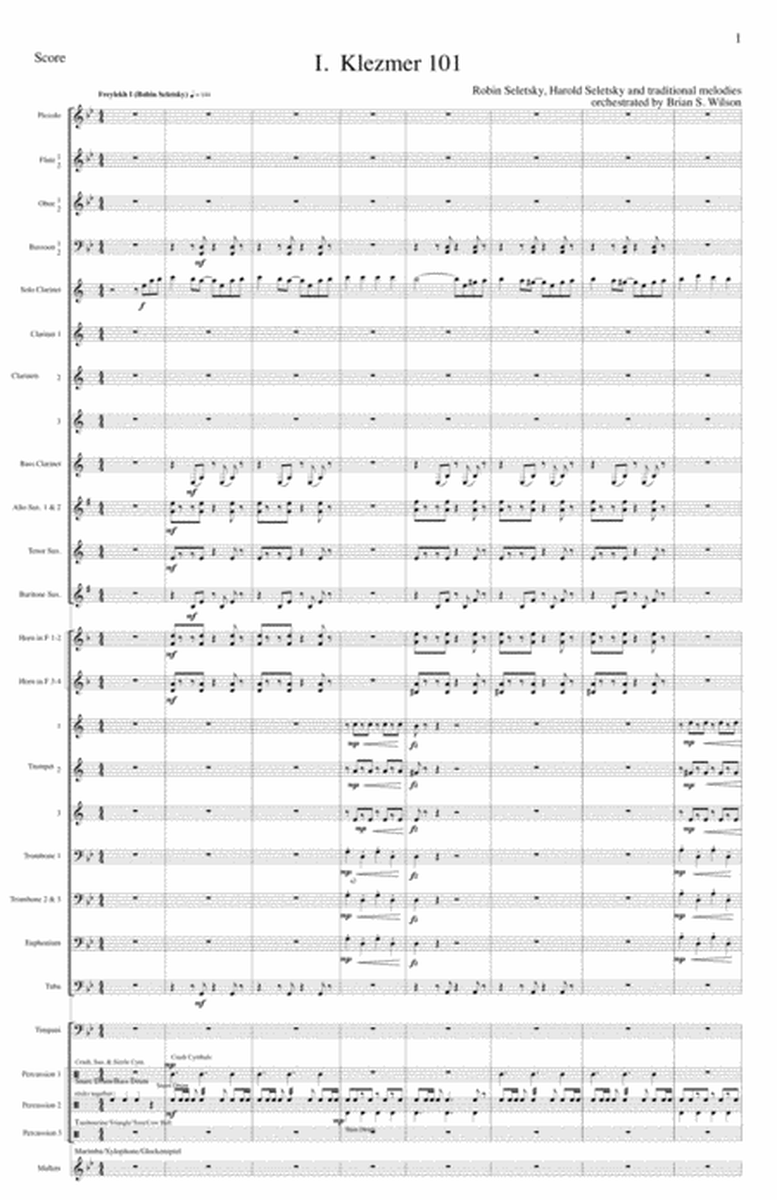 Klezmer 101 from Klezmer Concerto for Clarinet and Wind Orchestra (complete score)