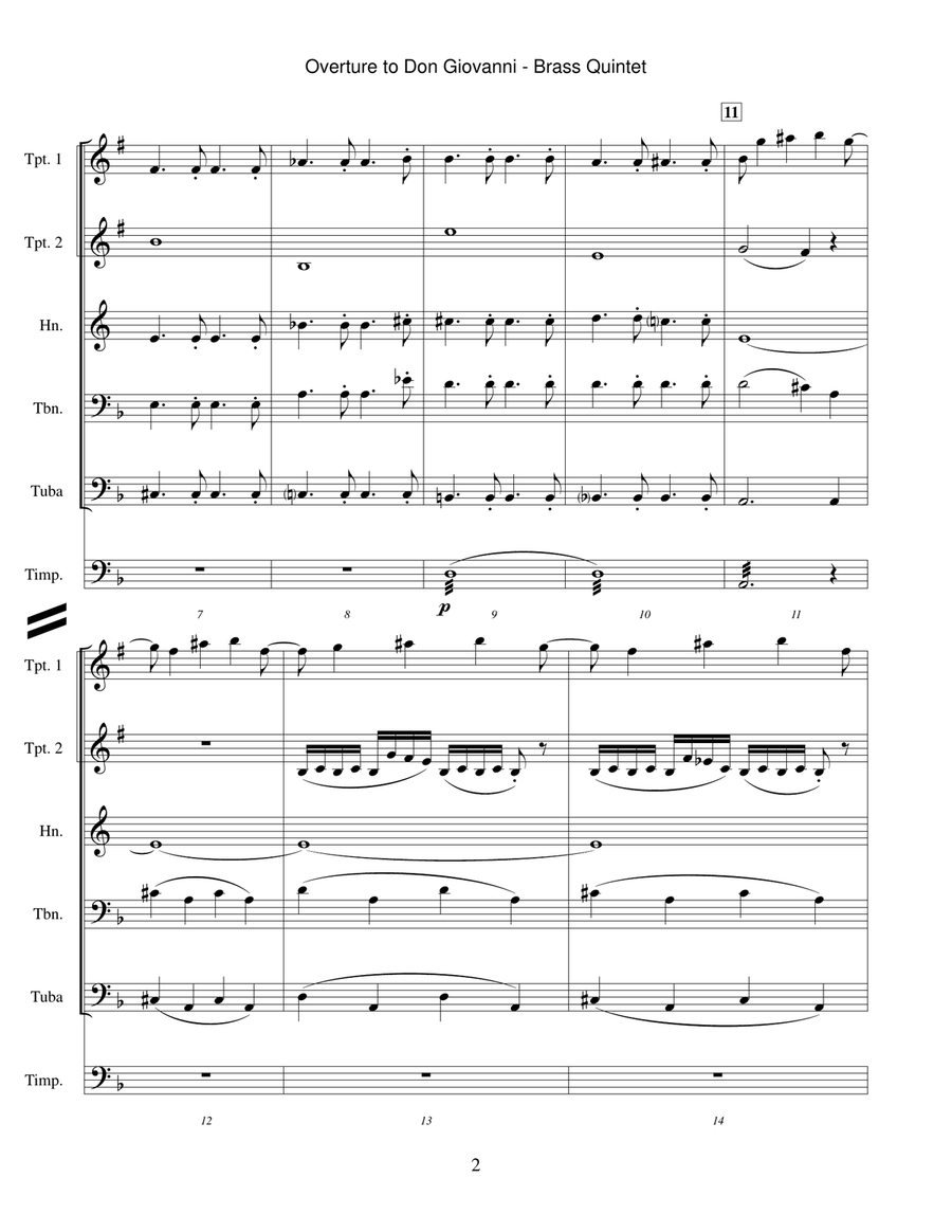 Don Giovanni - overture Brass Ensemble scores gallery preview page 2